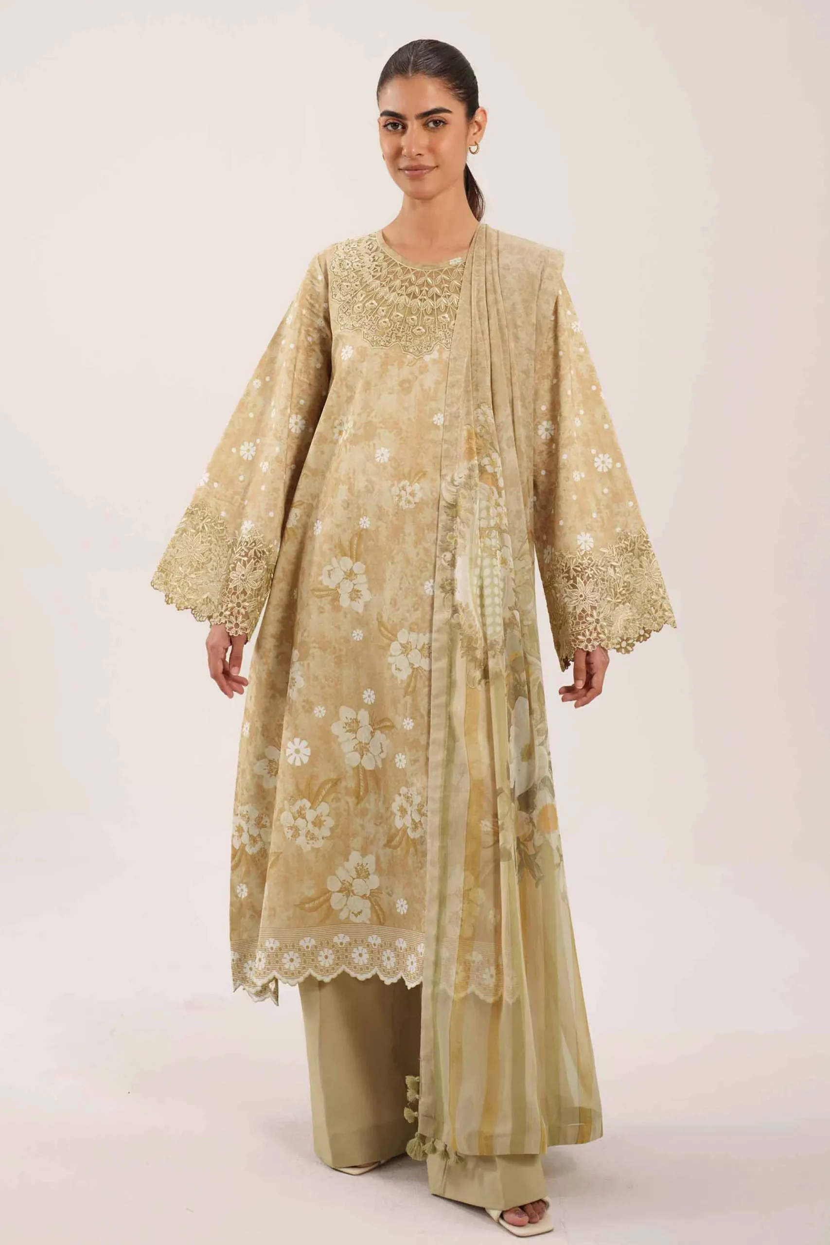 3 Piece - Digital Printed Embroidered Suit - 42601215