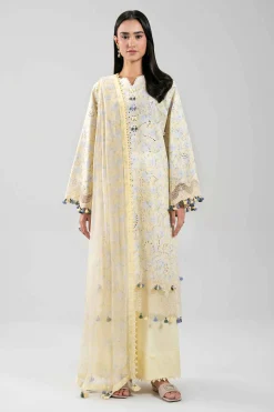 3 Piece - Digital Printed Embroidered Suit - 42601396