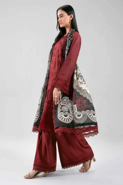 3 Piece - Digital Printed Embroidered Suit - 42601349