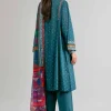 2 Piece - Digital Printed Embroidered Suit - 42601586