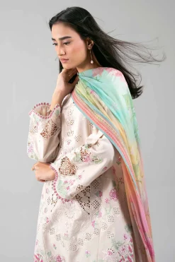 3 Piece - Digital Printed Embroidered Suit - 42601287