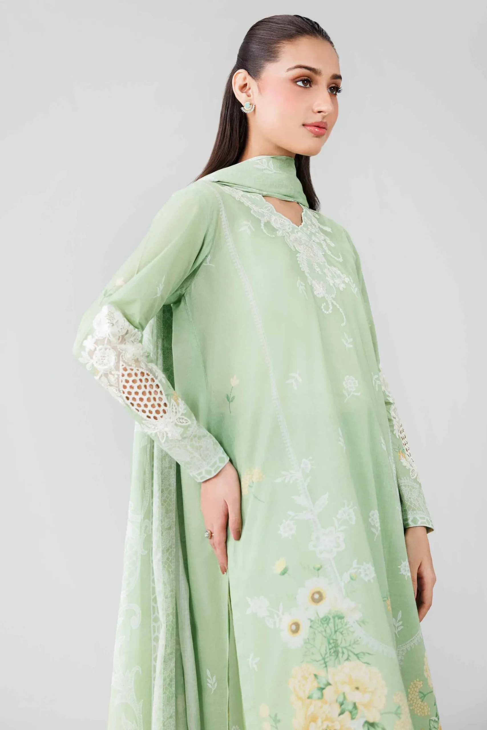 3 Piece - Digital Printed Embroidered Suit - 42601840