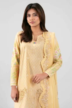 3 Piece - Digital Printed Embroidered Suit - 42601388