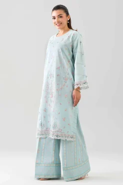 2 Piece - Digital Printed Embroidered Suit - 42601087