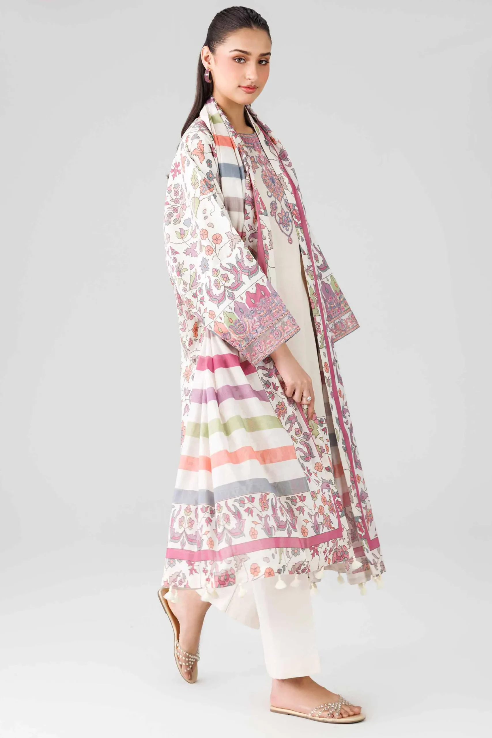 3 Piece - Digital Printed Embroidered Suit - 42601837