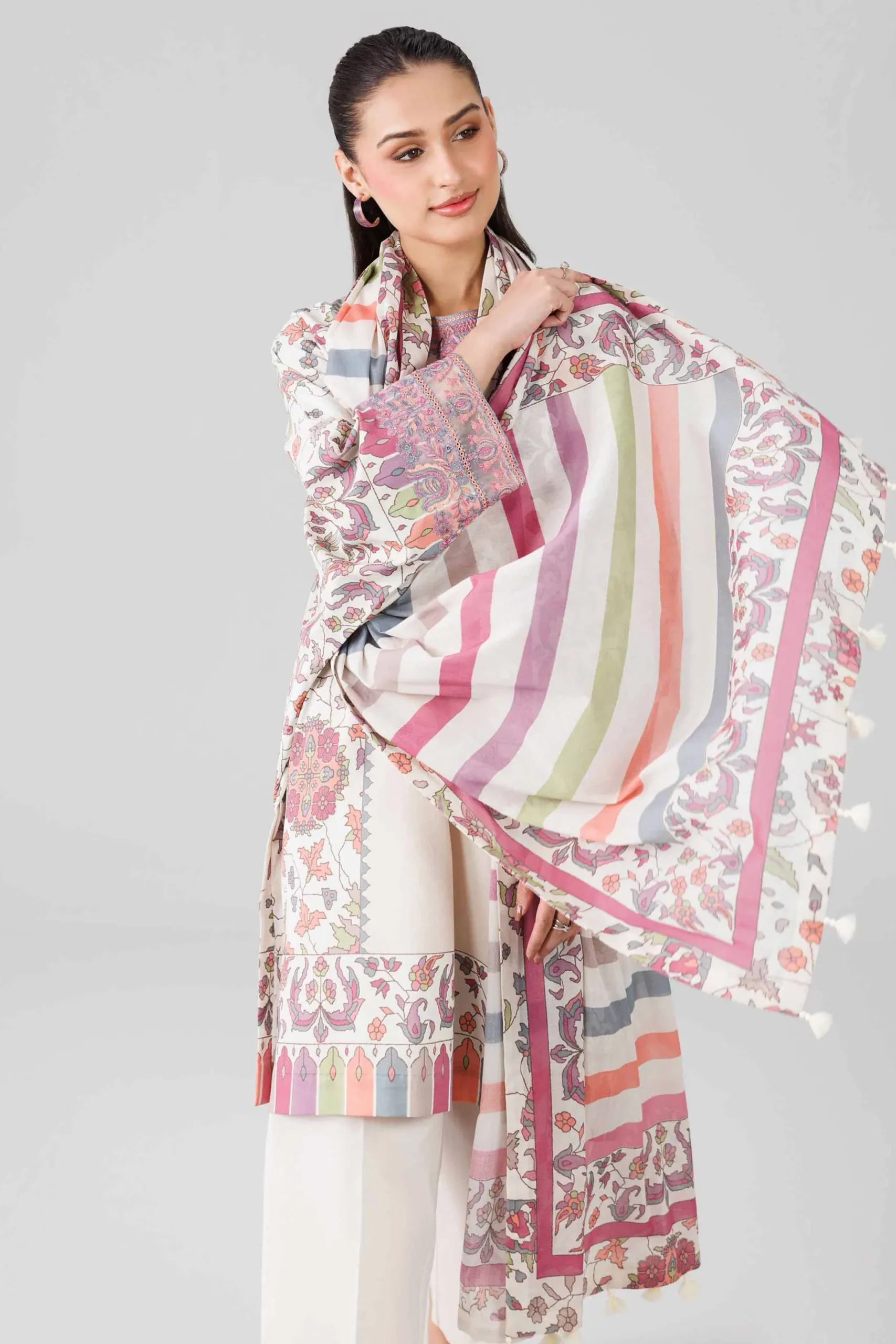 3 Piece - Digital Printed Embroidered Suit - 42601837
