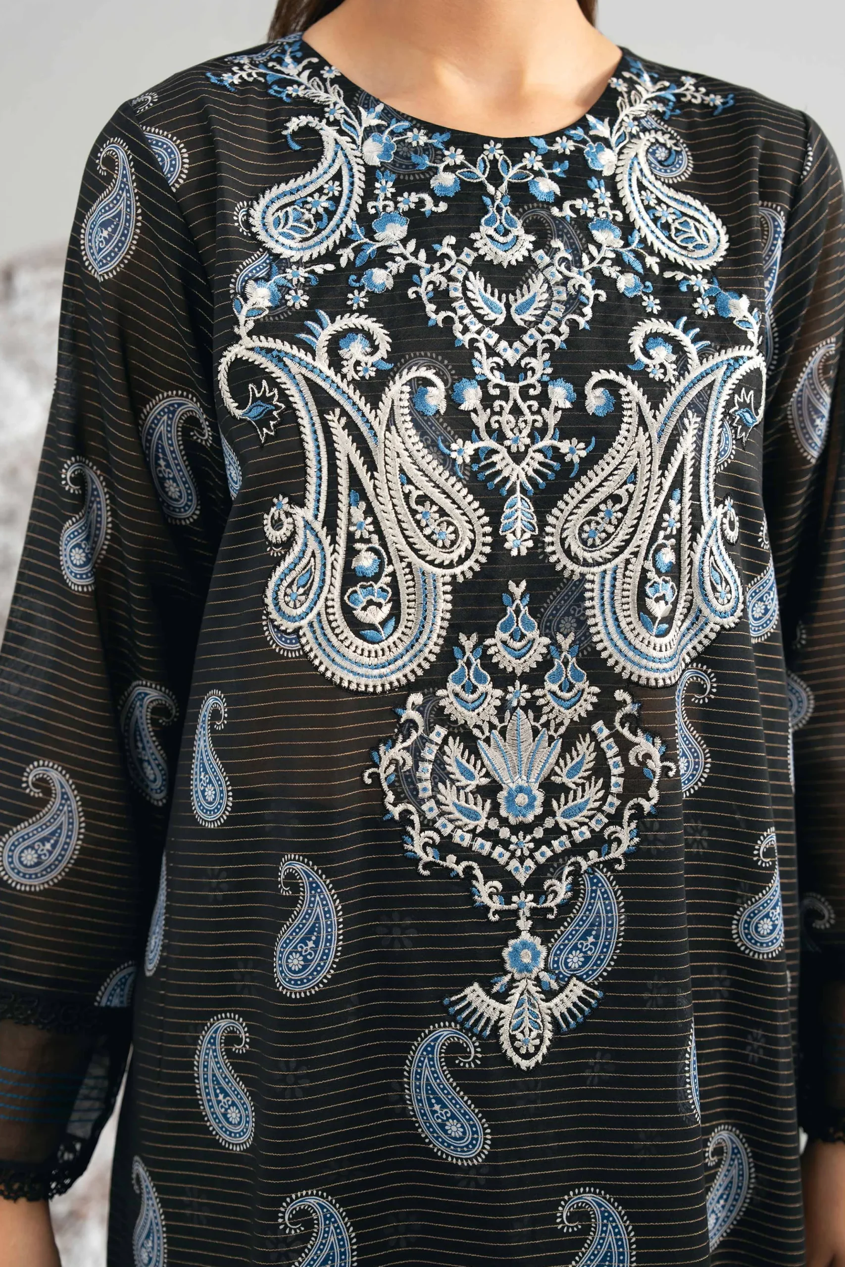 3 Piece - Digital Printed Embroidered Suit - 42502044