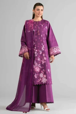 3 Piece - Digital Printed Embroidered Suit - 42601707