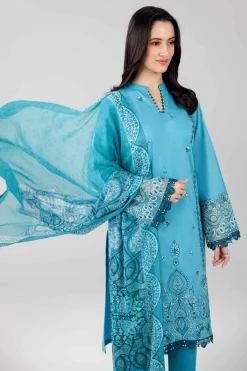 3 Piece - Digital Printed Embroidered Suit - 42601831