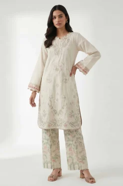 2 Piece - Digital Printed Embroidered Suit - 42601420