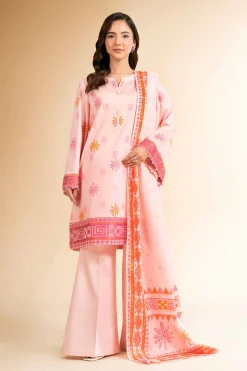 3 Piece - Digital Printed Embroidered Suit - 42501631