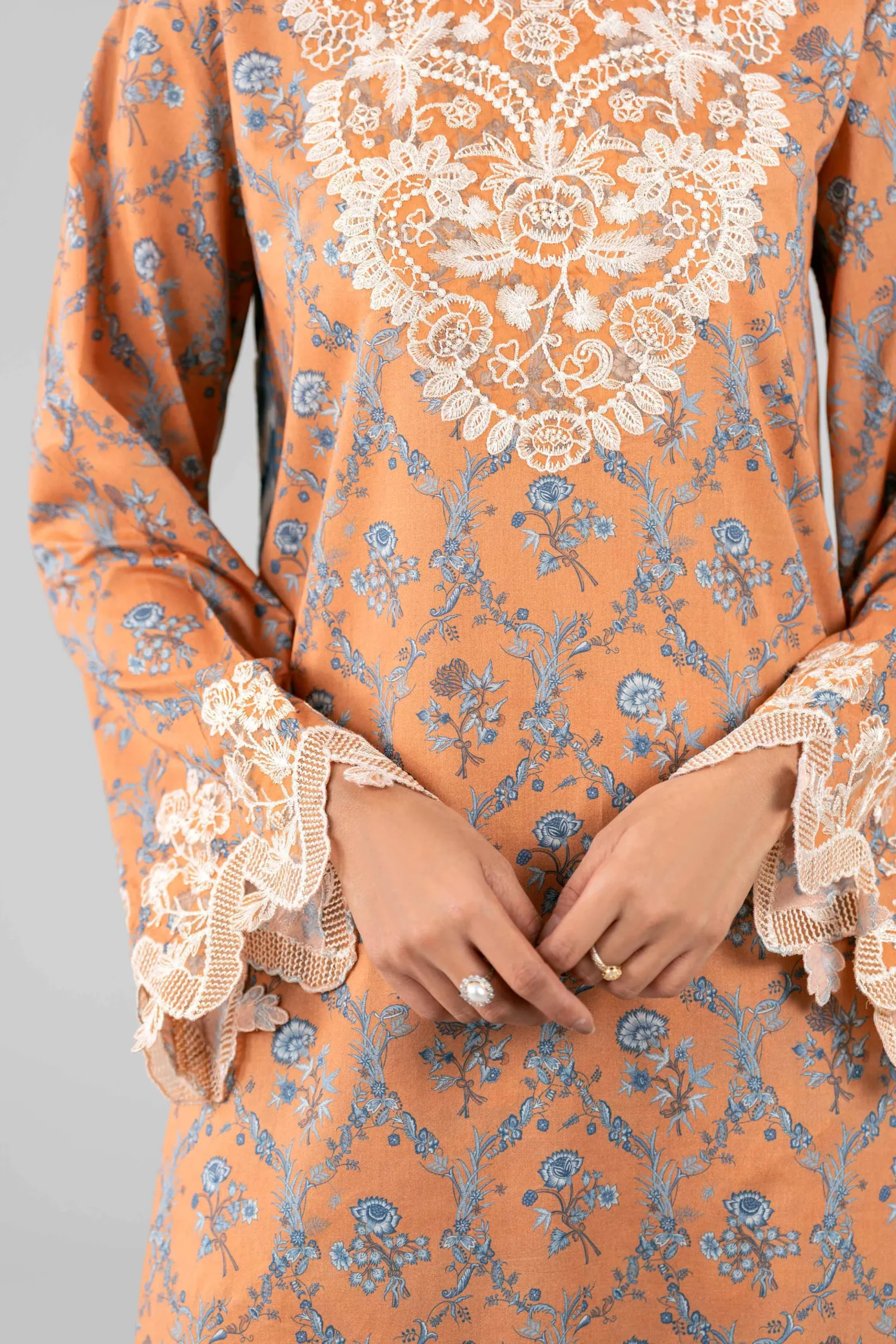 3 Piece - Digital Printed Embroidered Suit - 42601914