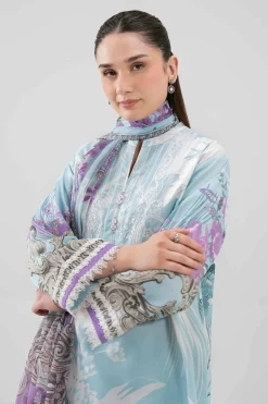 3 Piece - Digital Printed Embroidered Suit - 42601211