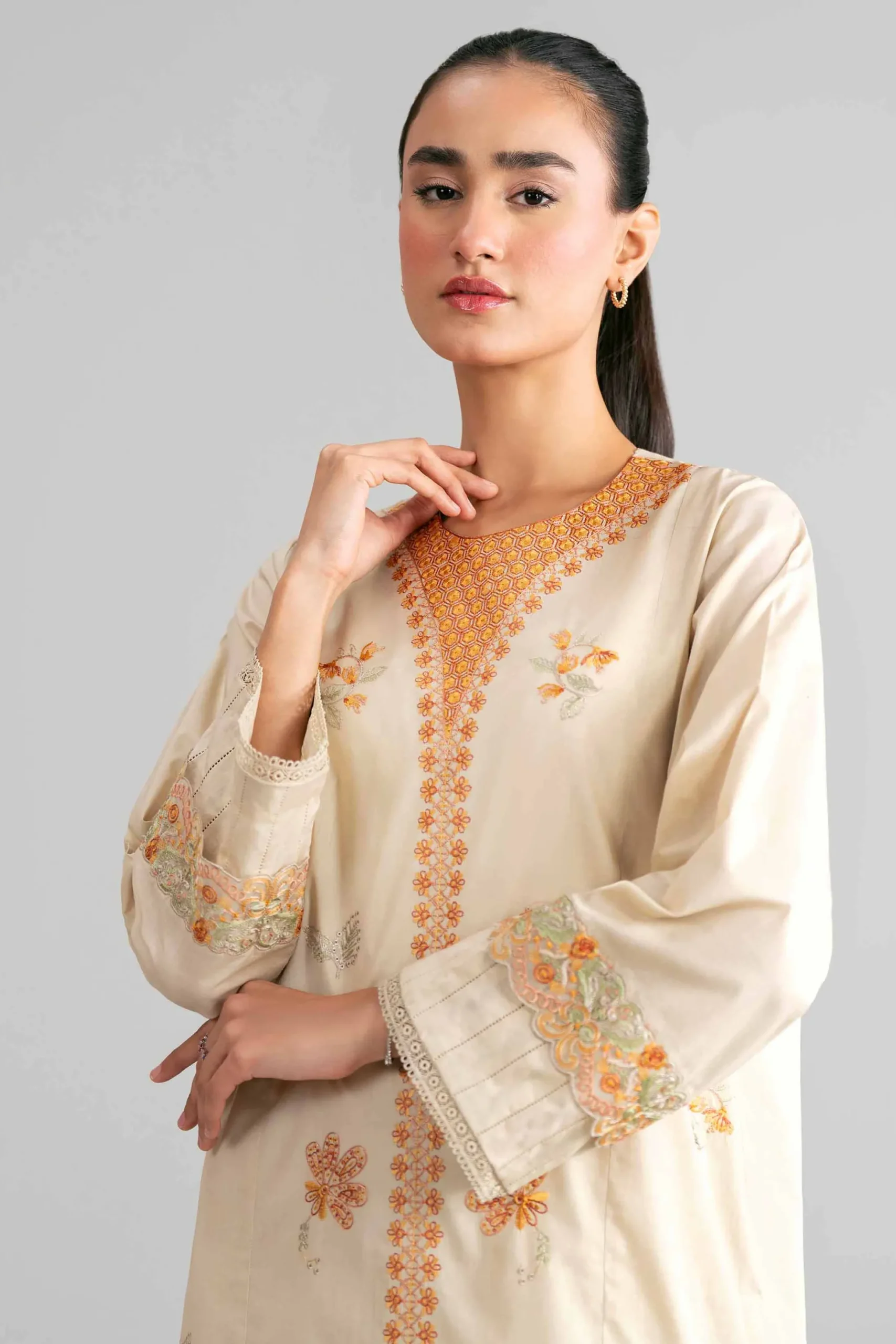 2 Piece - Digital Printed Embroidered Suit - 42601415