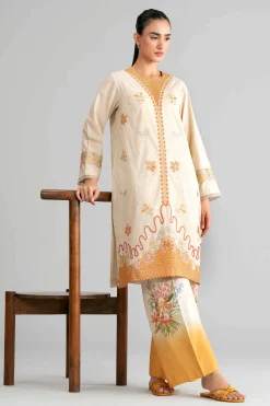2 Piece - Digital Printed Embroidered Suit - 42601415