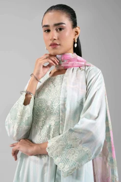 3 Piece - Digital Printed Embroidered Suit - 42601208