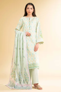 3 Piece - Digital Printed Embroidered Suit - 42501629
