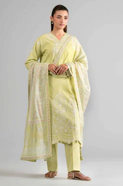 3 Piece - Digital Printed Embroidered Suit - 42601729