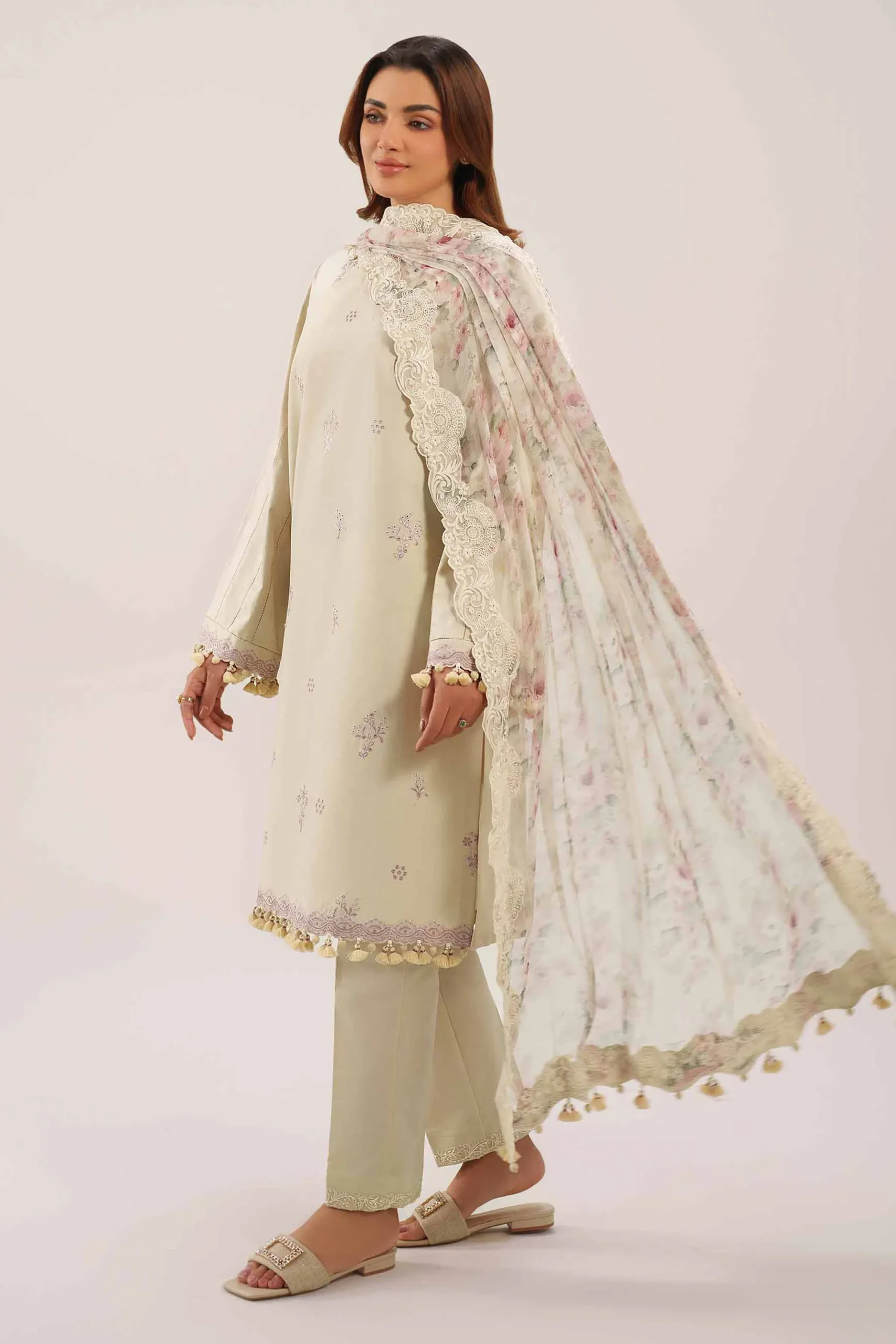 3 Piece - Digital Printed Embroidered Suit - 42601234