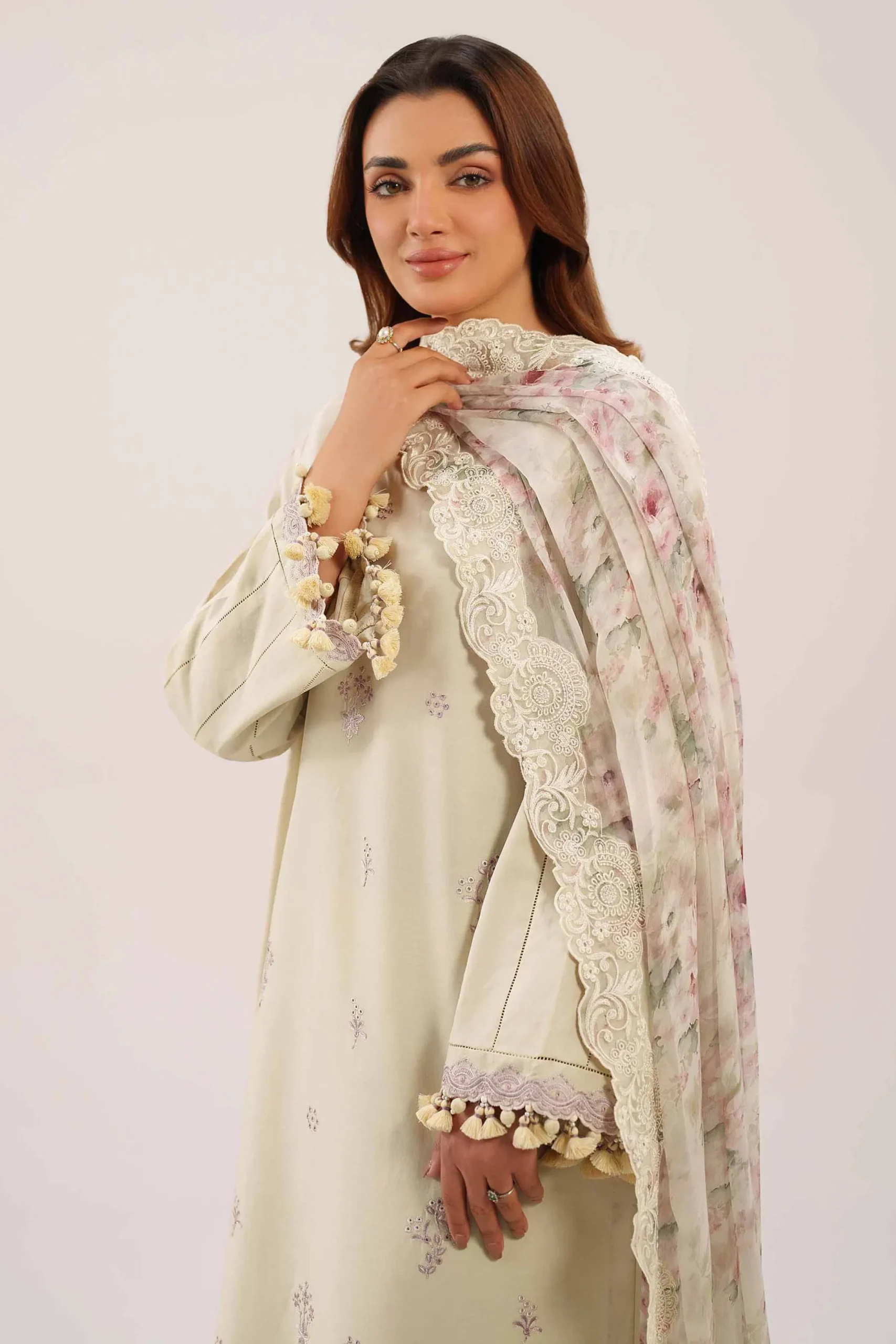 3 Piece - Digital Printed Embroidered Suit - 42601234