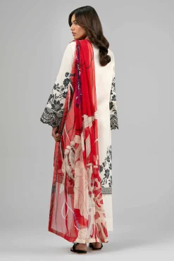3 Piece - Digital Printed Embroidered Suit - 42601557