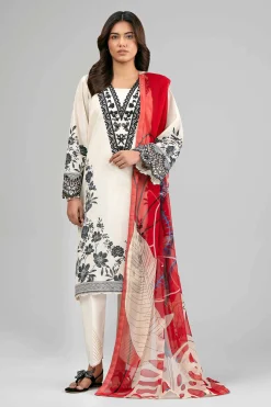3 Piece - Digital Printed Embroidered Suit - 42601557