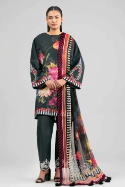 3 Piece - Digital Printed Embroidered Suit - 42601555
