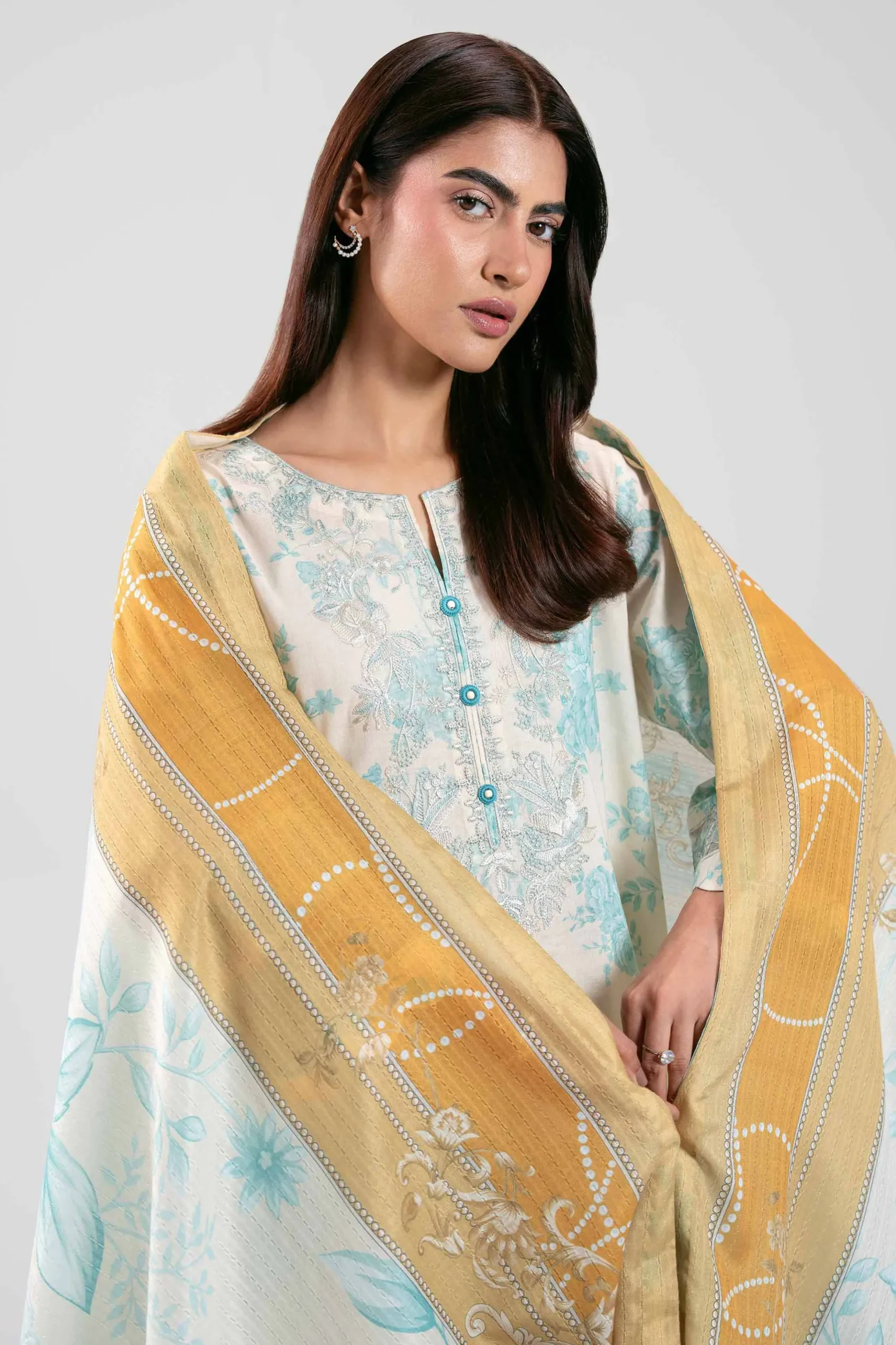 3 Piece - Digital Printed Embroidered Suit - 42601206