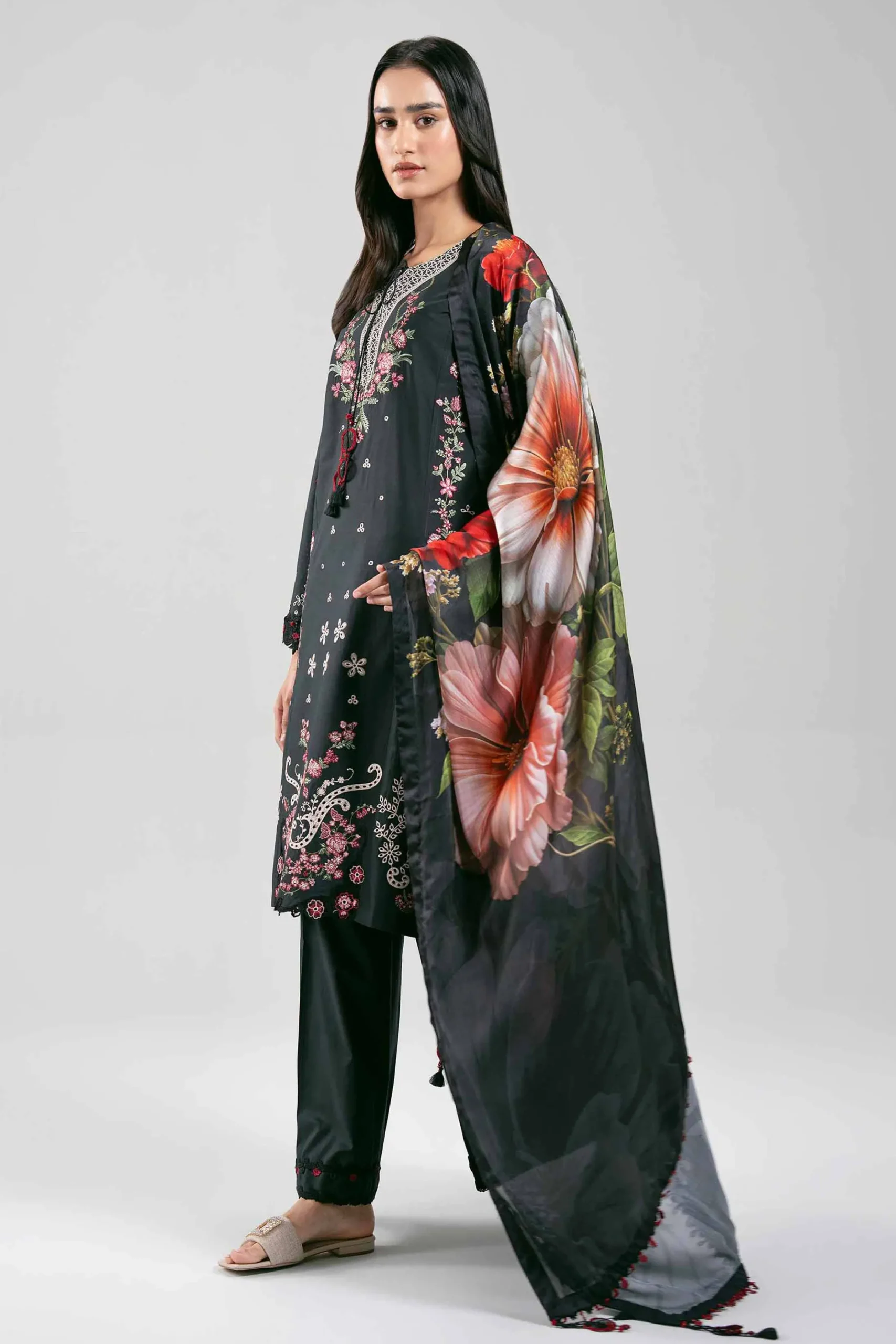 3 Piece - Digital Printed Embroidered Suit - 42601308