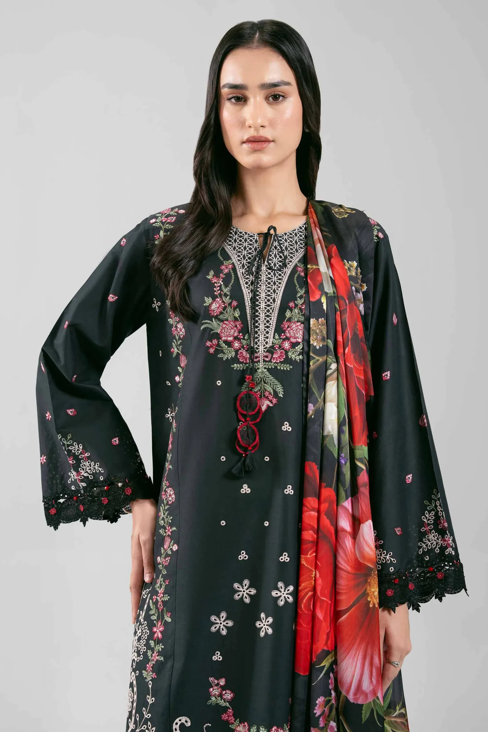 3 Piece - Digital Printed Embroidered Suit - 42601308