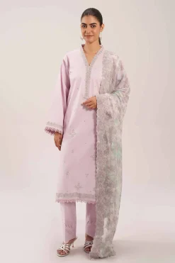 3 Piece - Digital Printed Embroidered Suit - 42601235
