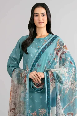 3 Piece - Digital Printed Embroidered Suit - 42601748