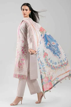 3 Piece - Digital Printed Embroidered Suit - 42601336
