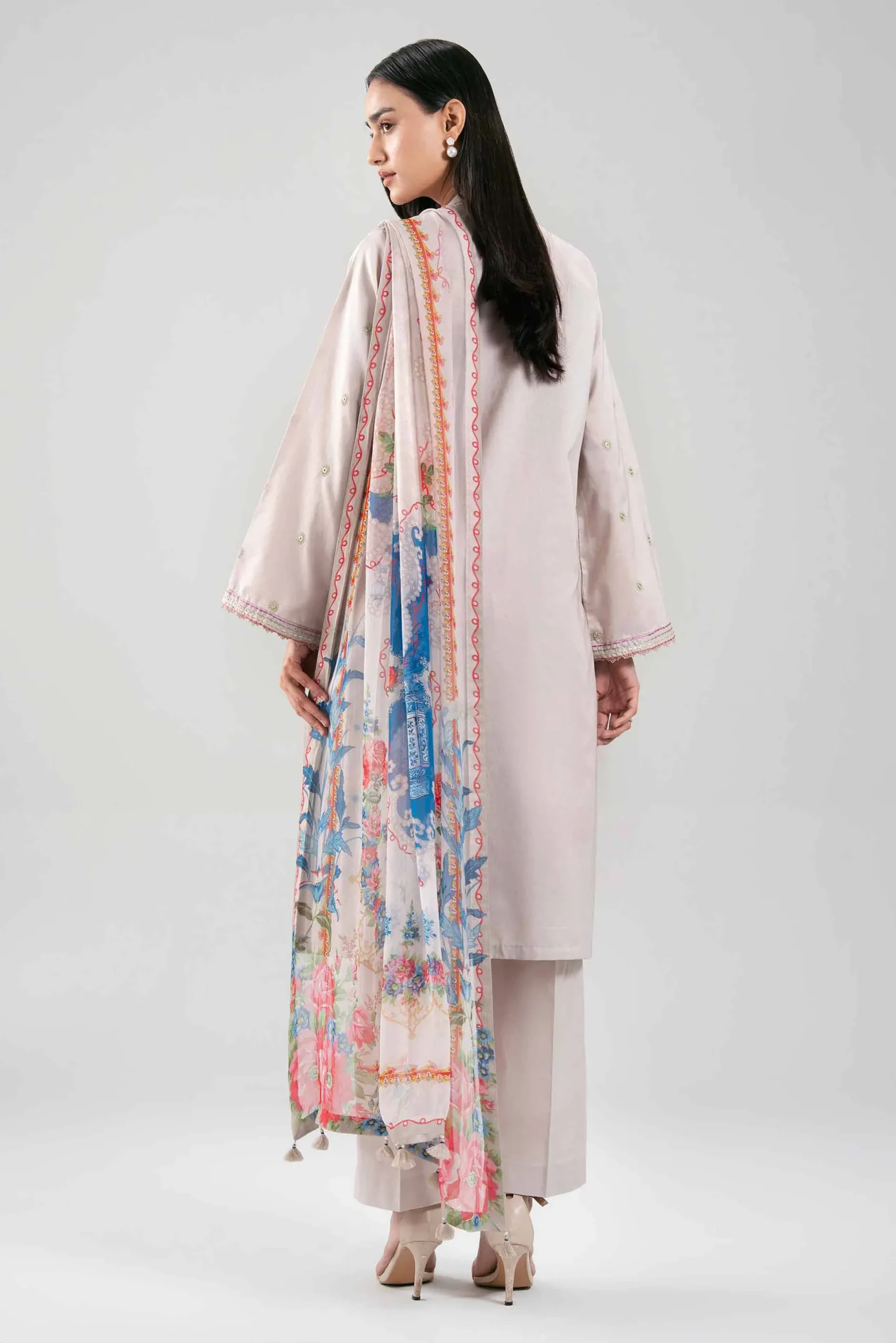 3 Piece - Digital Printed Embroidered Suit - 42601336