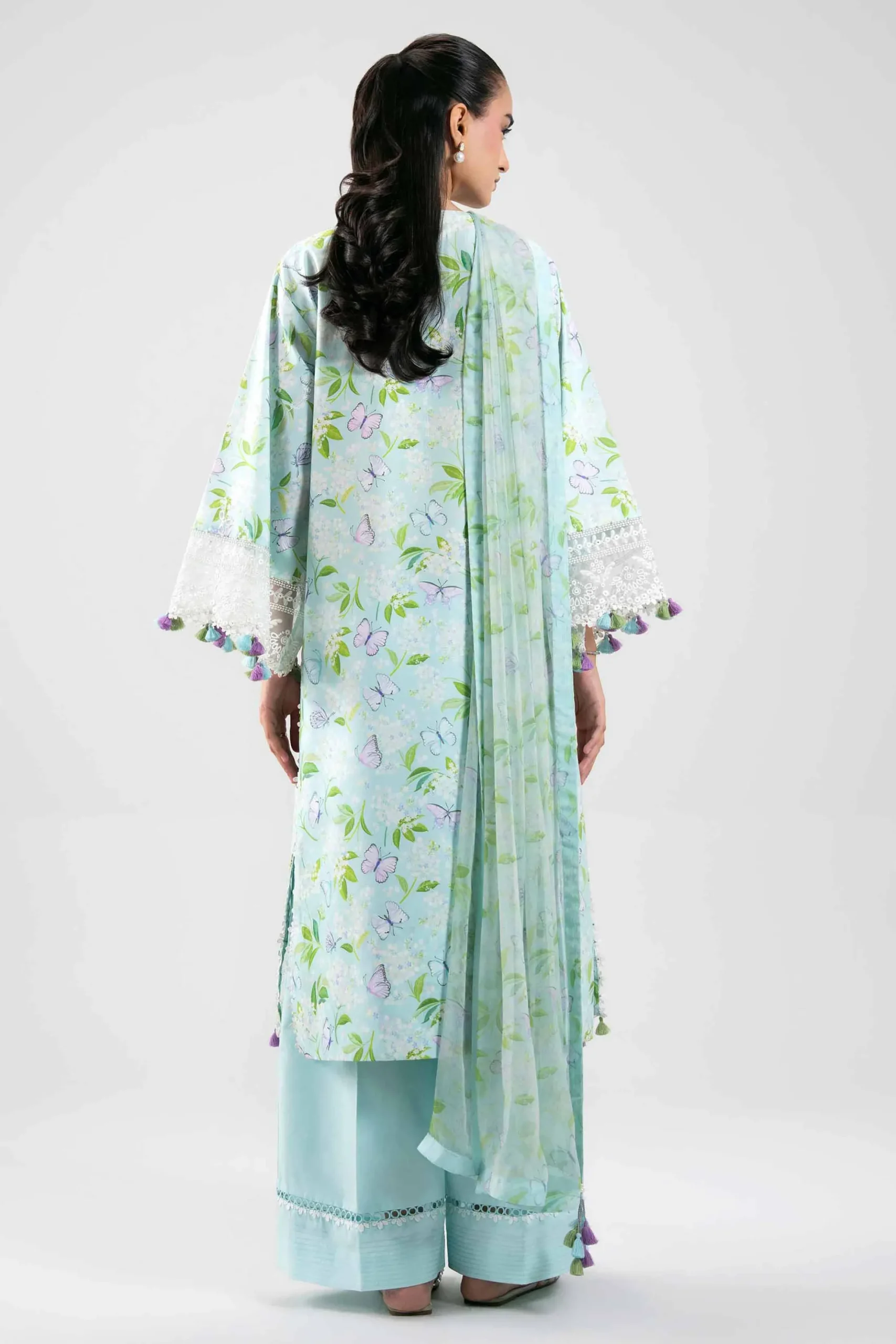 3 Piece - Digital Printed Embroidered Suit - 42601397