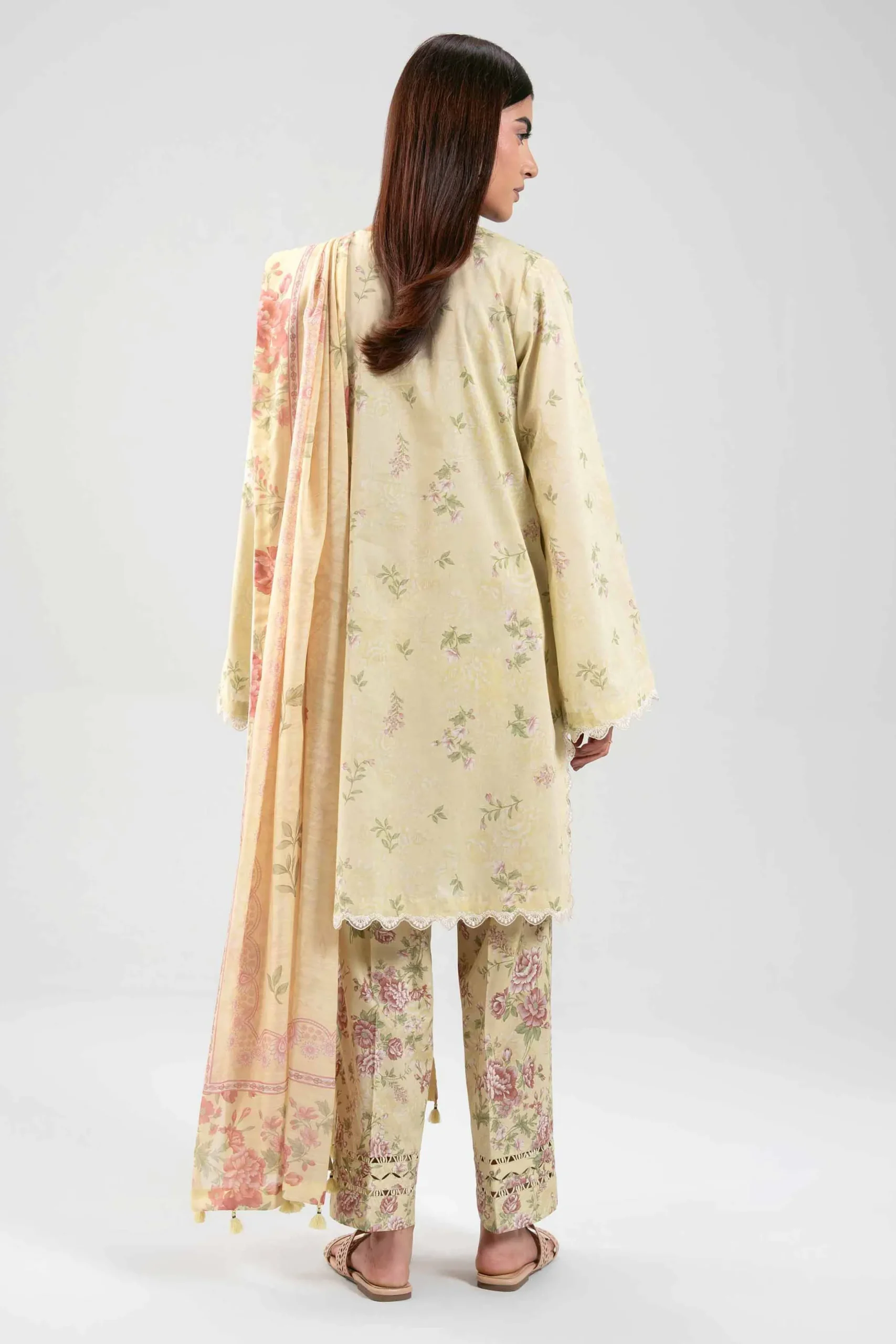 3 Piece - Digital Printed Embroidered Suit - 42601360