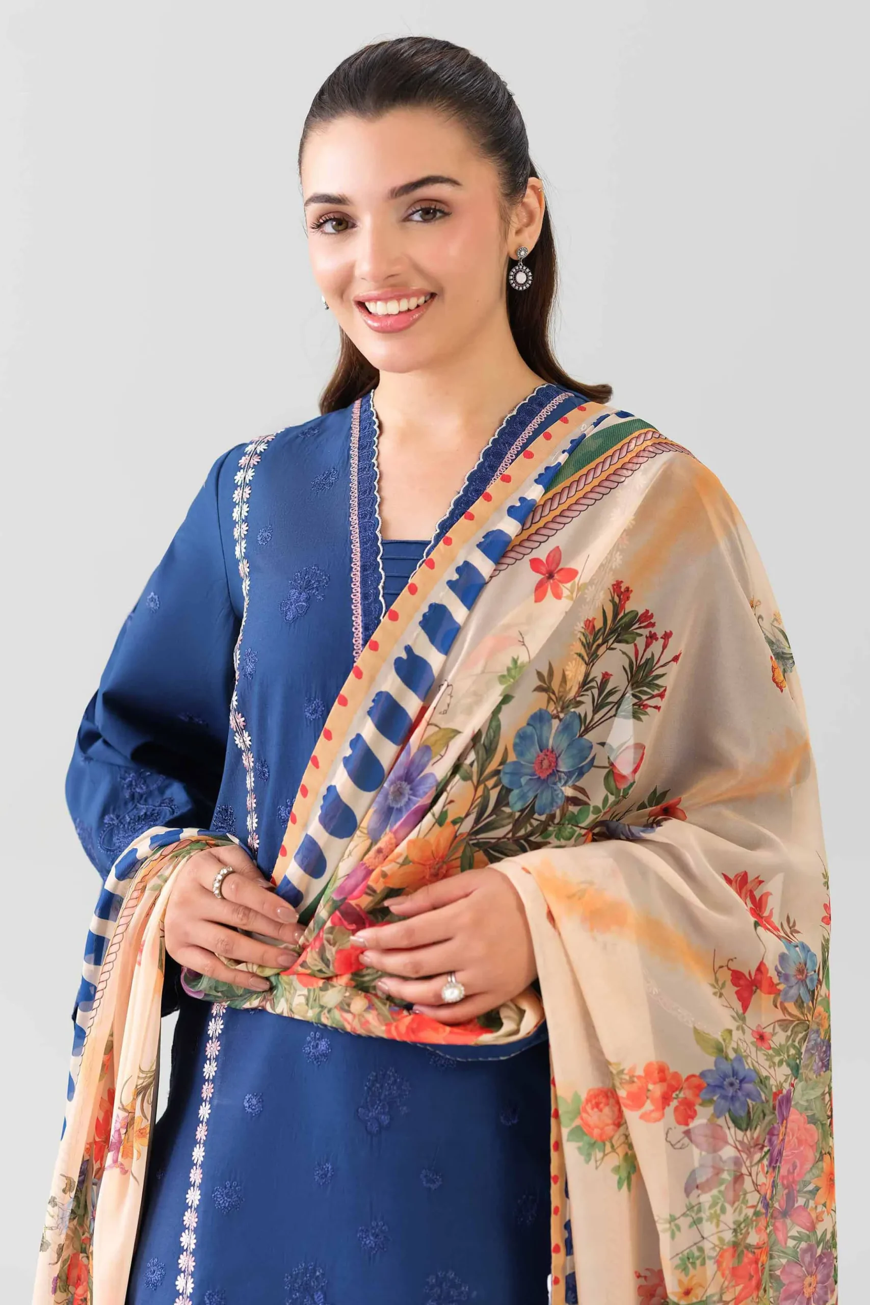 3 Piece - Digital Printed Embroidered Suit - 42601080