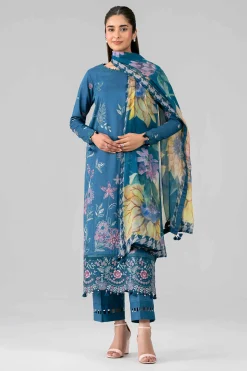 3 Piece - Digital Printed Embroidered Suit - 42601777