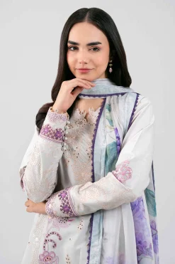 3 Piece - Digital Printed Embroidered Suit - 42601284
