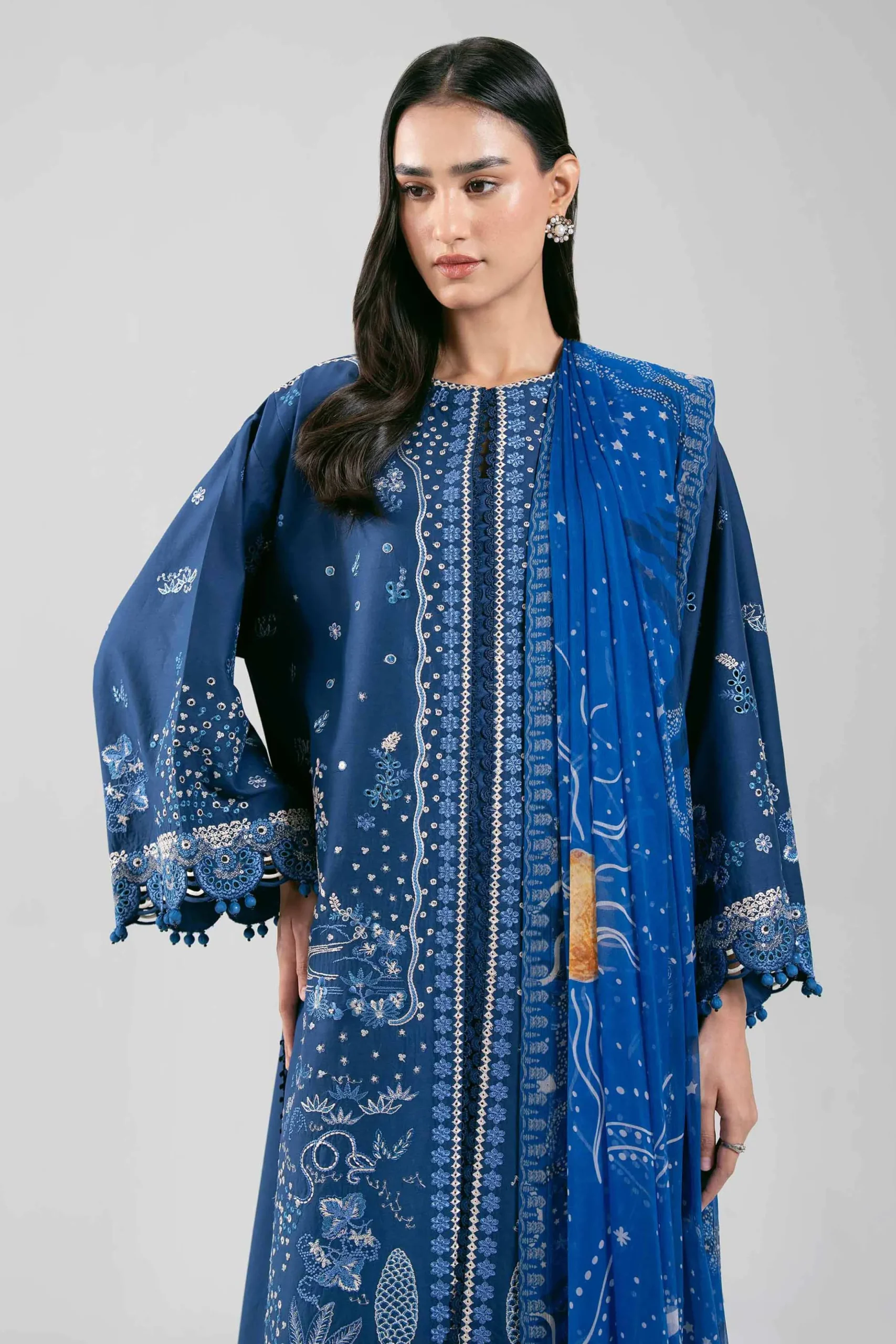 3 Piece - Digital Printed Embroidered Suit - 42601303