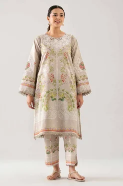 2 Piece - Digital Printed Embroidered Suit - 42601057