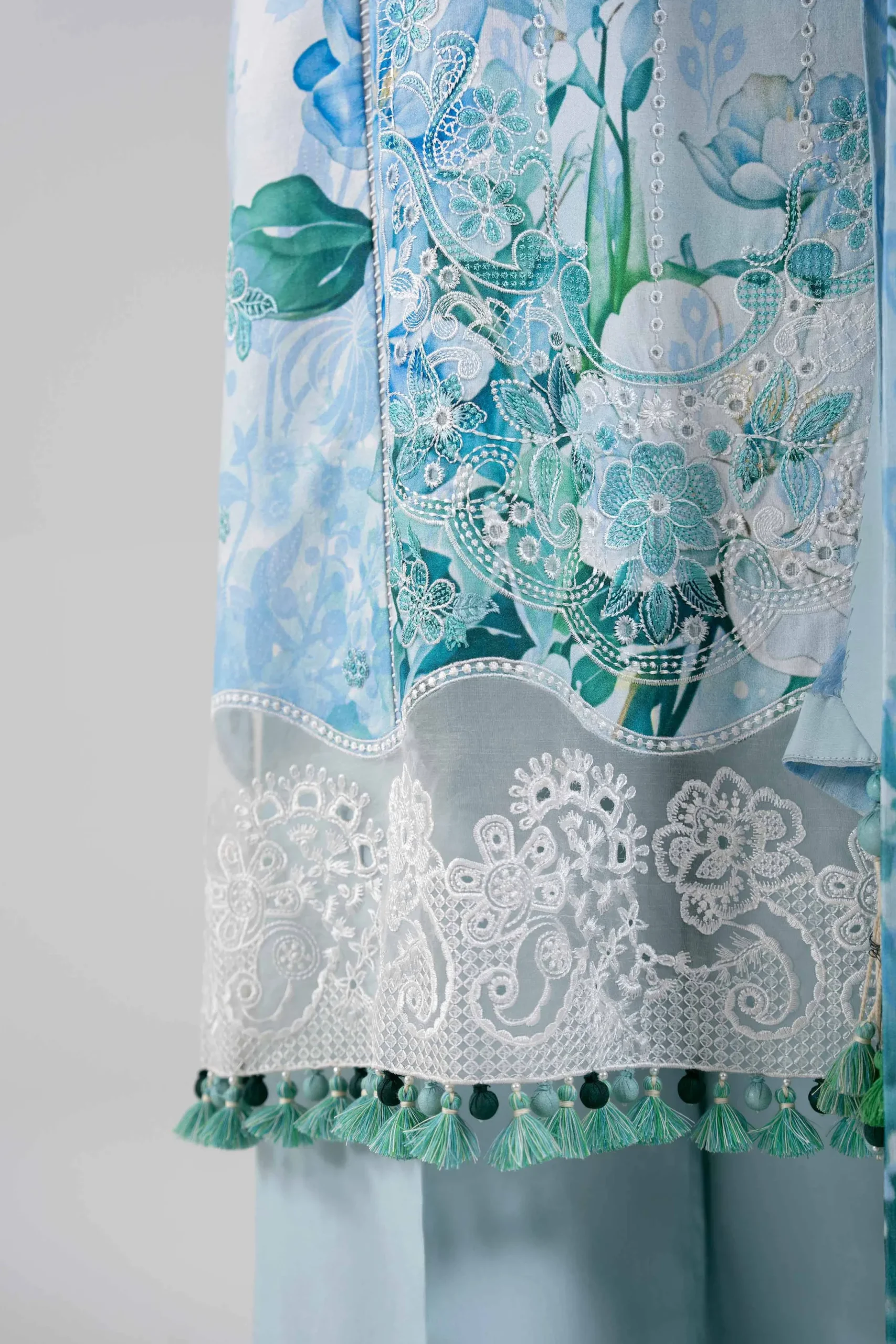 3 Piece - Digital Printed Embroidered Suit - 42601330