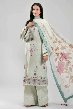 3 Piece - Digital Printed Embroidered Suit - 42601315