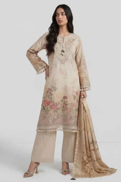3 Piece - Digital Printed Embroidered Suit - 42601797