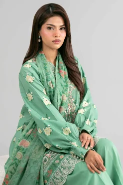 2 Piece - Digital Printed Embroidered Suit - 42601593