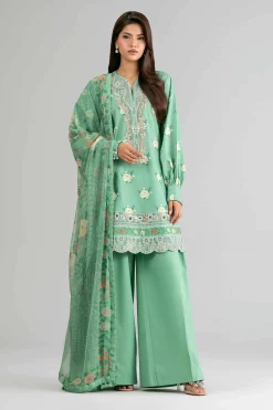 2 Piece - Digital Printed Embroidered Suit - 42601593