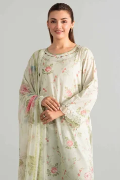 3 Piece - Digital Printed Embroidered Suit - 42601913