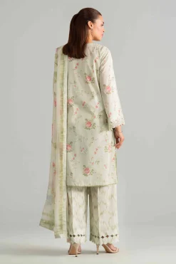 3 Piece - Digital Printed Embroidered Suit - 42601913