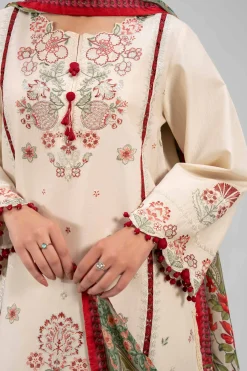 3 Piece - Digital Printed Embroidered Suit - 42601322