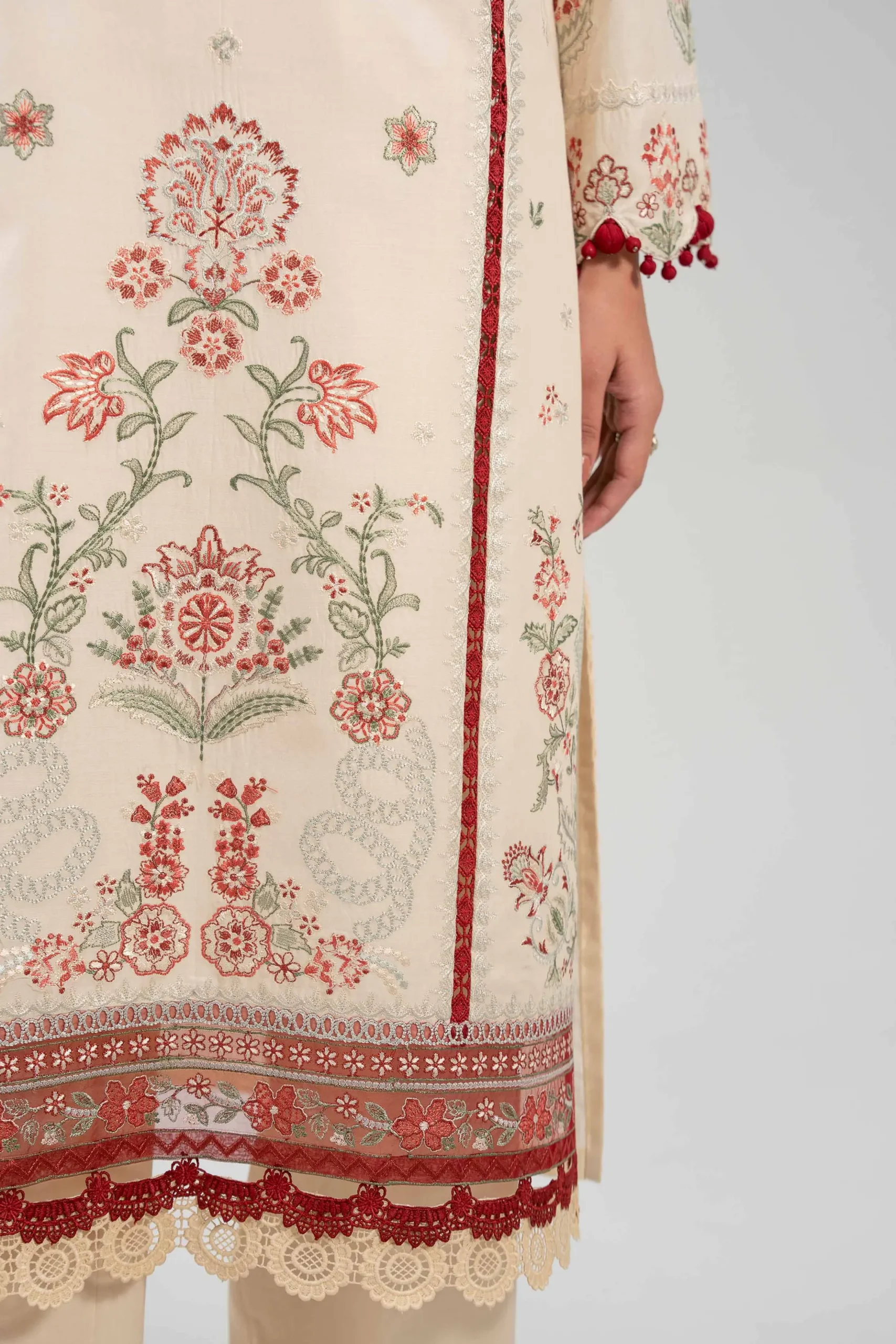 3 Piece - Digital Printed Embroidered Suit - 42601322